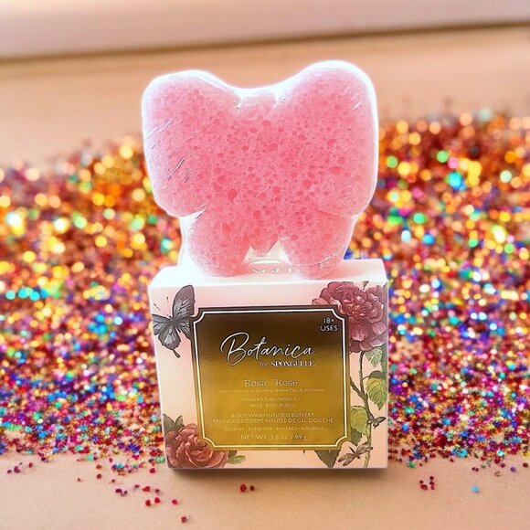 Botanica by Spongelle Body Wash Infused Buffer Sponge in Rose New in Box - Picture 1 of 3